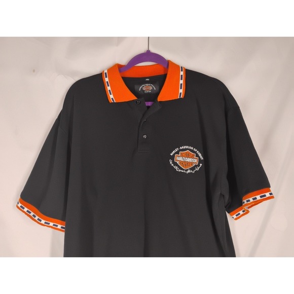 Vintage Harley Davidson Of Kuwait Mens Polo Shirt Sz XL Embroidered Motorcycles - Picture 6 of 10